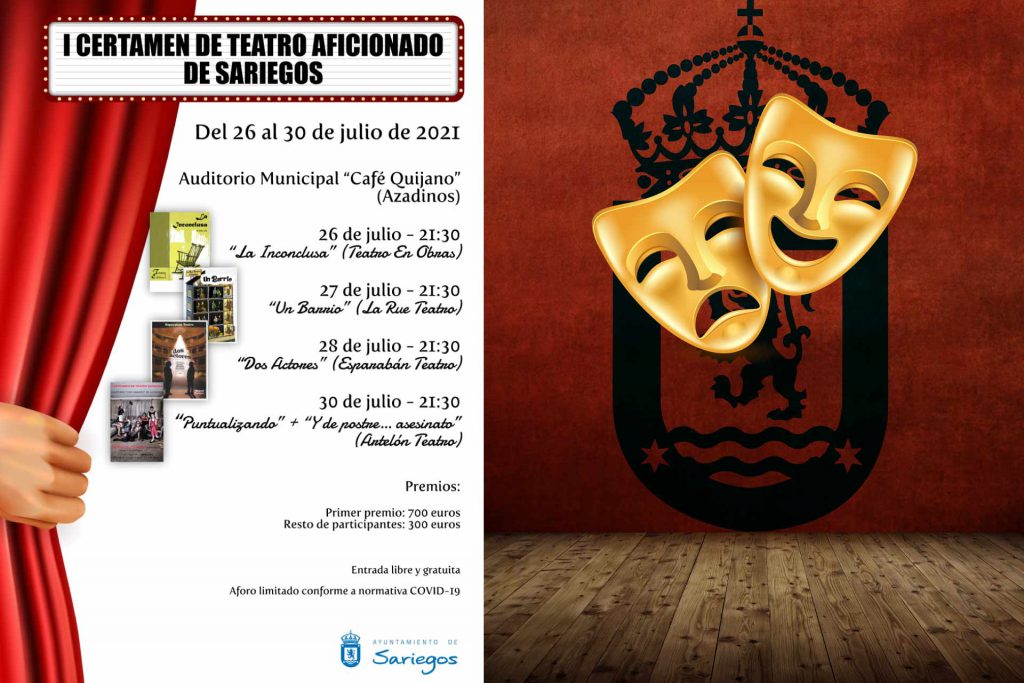 I certamen de teatro aficionado I Certamen Teatro Aficionado - Ayuntamiento de Sariegos